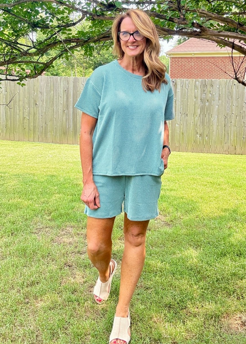 Corded Rib Short Set - Jade - short set - Jimberly's Boutique - Olive Branch - Mississippi