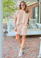 Corded Rib Short Set - Lt Mocha - short set - Jimberly's Boutique - Olive Branch - Mississippi