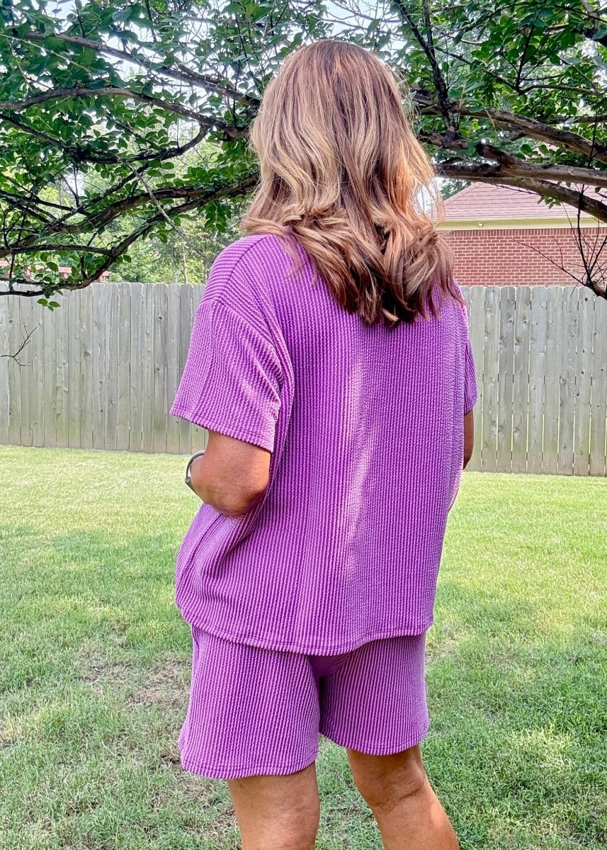 Corded Rib Short Set - Lt Plum - short set - Jimberly's Boutique - Olive Branch - Mississippi