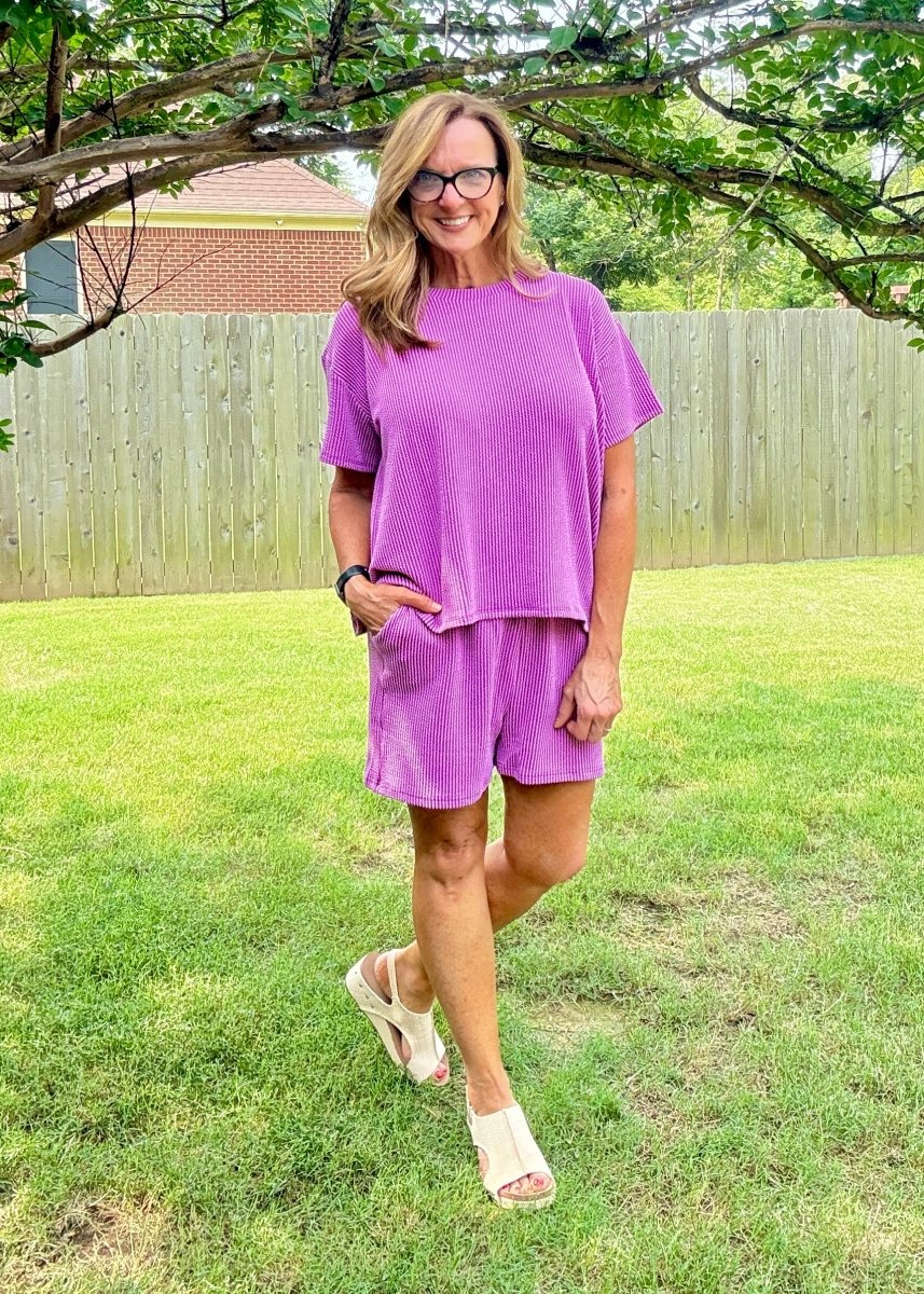 Corded Rib Short Set - Lt Plum - short set - Jimberly's Boutique - Olive Branch - Mississippi