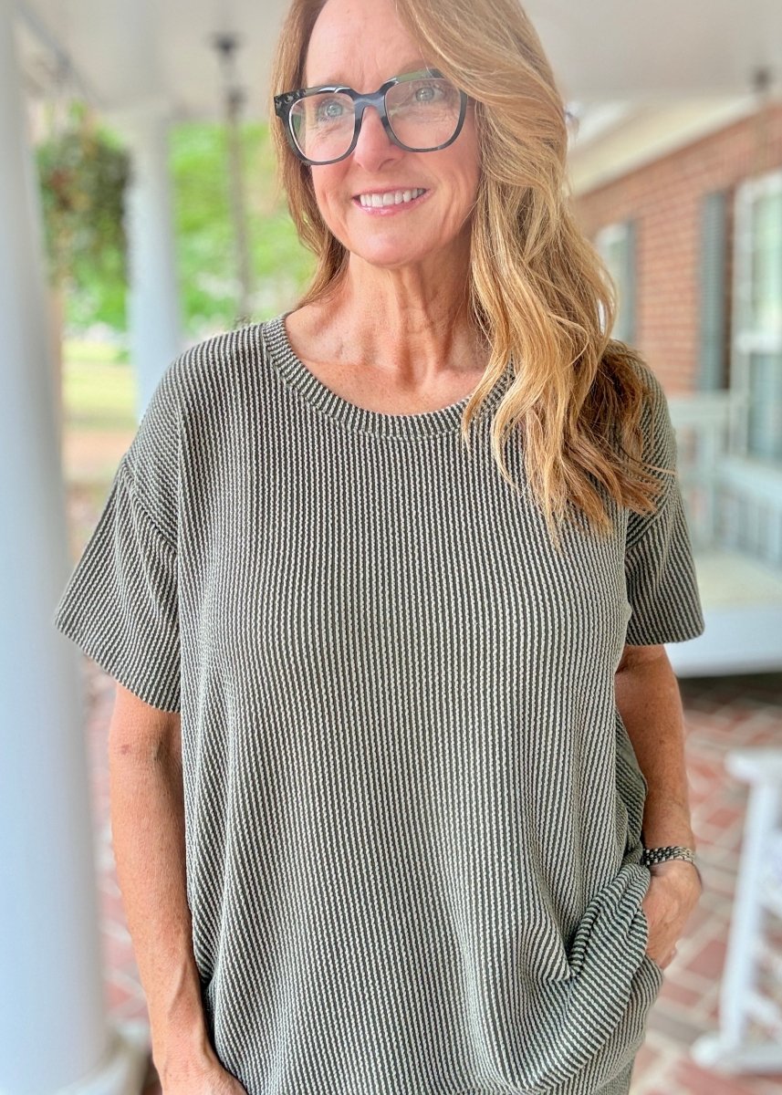 Corded Rib Short Set - Olive - short set - Jimberly's Boutique - Olive Branch - Mississippi