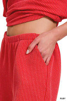 Corded Rib Short Set - Red - Jimberly's Boutique - Olive Branch - Mississippi