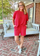 Corded Rib Short Set - Red - Jimberly's Boutique - Olive Branch - Mississippi