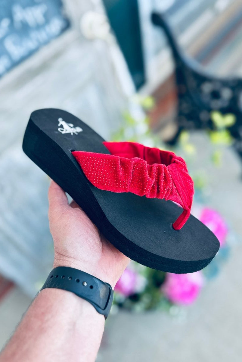 Corkys Bauble | Wedge Flip Flops | Red - Corkys Wedge Flip Flops -Jimberly's Boutique-Olive Branch-Mississippi