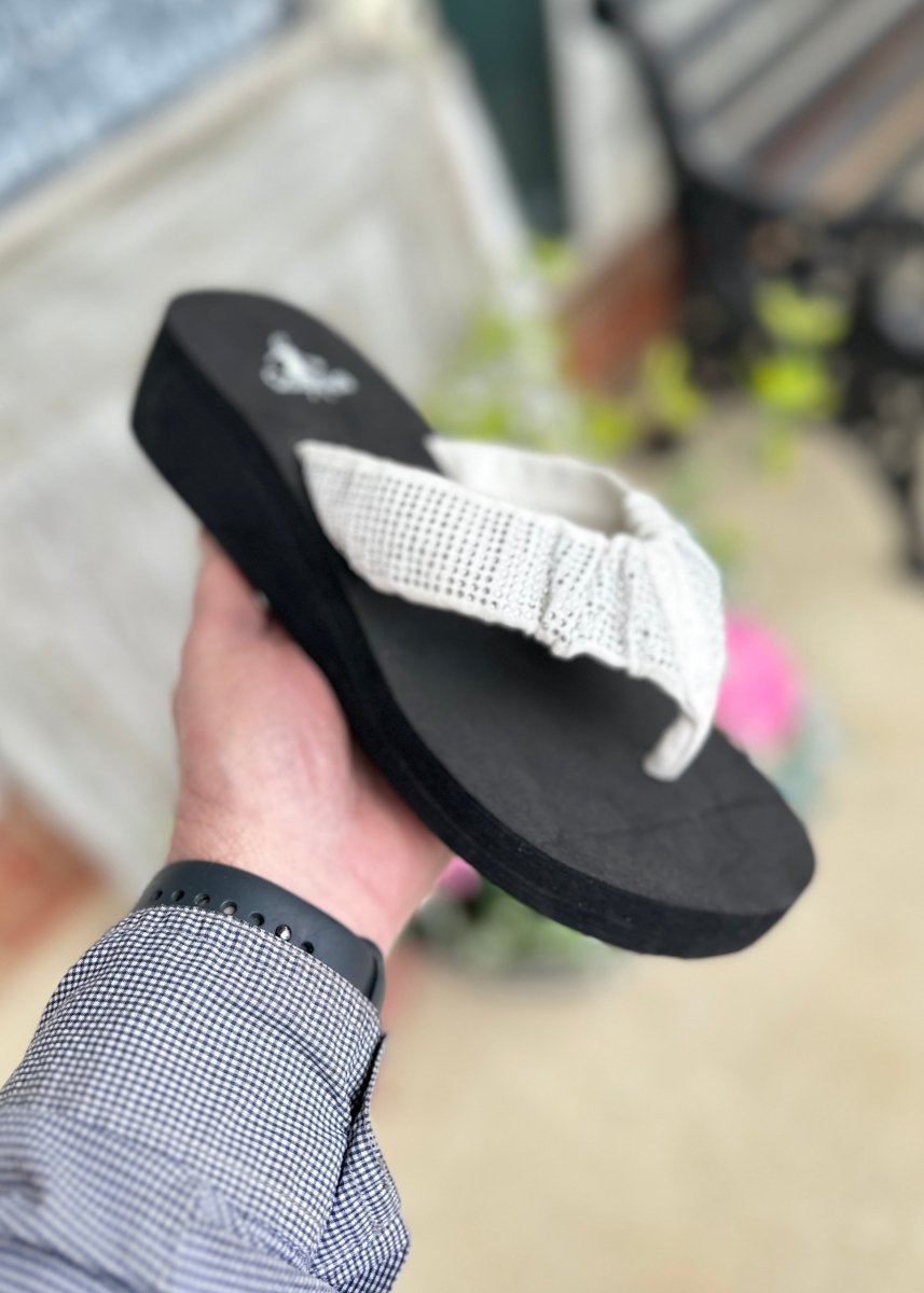 Corkys Bauble | Wedge Flip Flops | White - Corkys Wedge Flip Flops -Jimberly's Boutique-Olive Branch-Mississippi