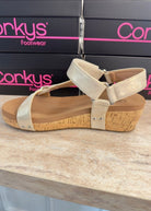 Corkys Don't Tempt Me Wedges - Gold Wash Metallic - Corky Carley Wedges - Jimberly's Boutique - Olive Branch - Mississippi
