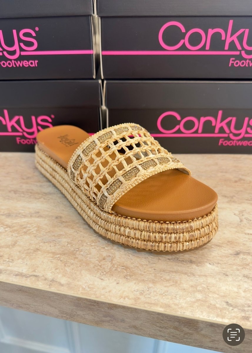 Corkys Hangover Sandals - Raffia - Corky Carley Wedges - Jimberly's Boutique - Olive Branch - Mississippi