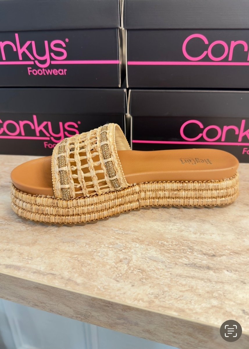 Corkys Hangover Sandals - Raffia - Corky Carley Wedges - Jimberly's Boutique - Olive Branch - Mississippi