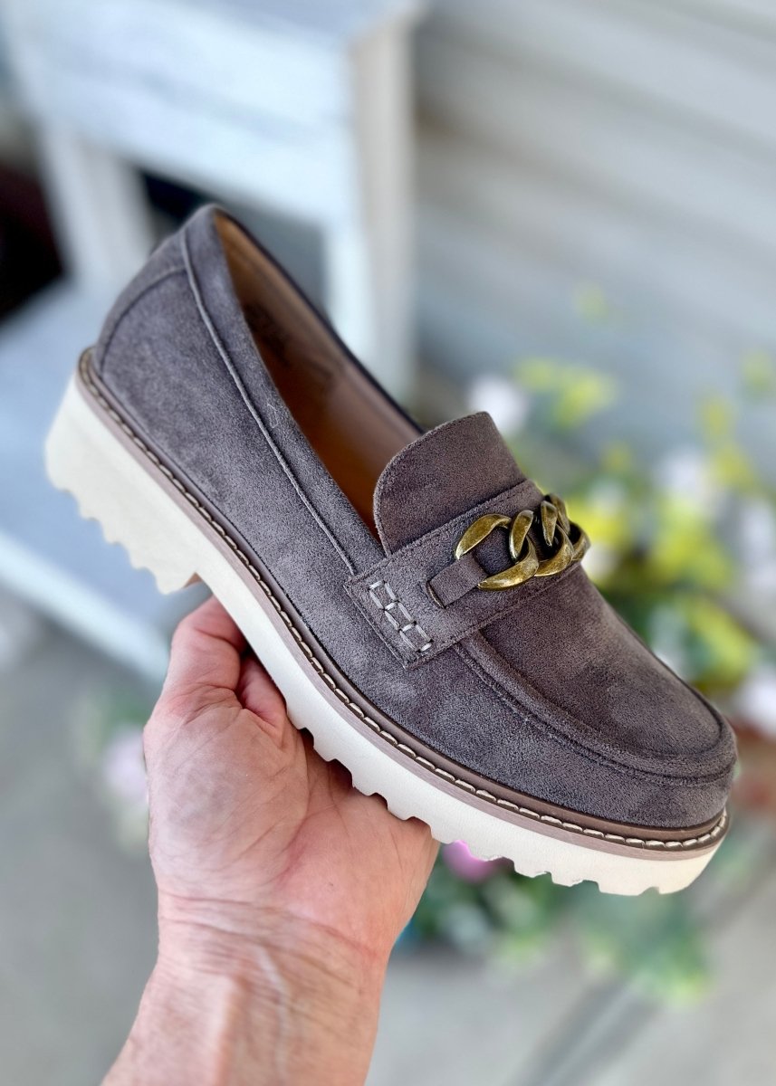 Corkys | Literally | Loafers | Light Grey Suede - Corky Hey Girl Loafers - Jimberly's Boutique - Olive Branch - Mississippi