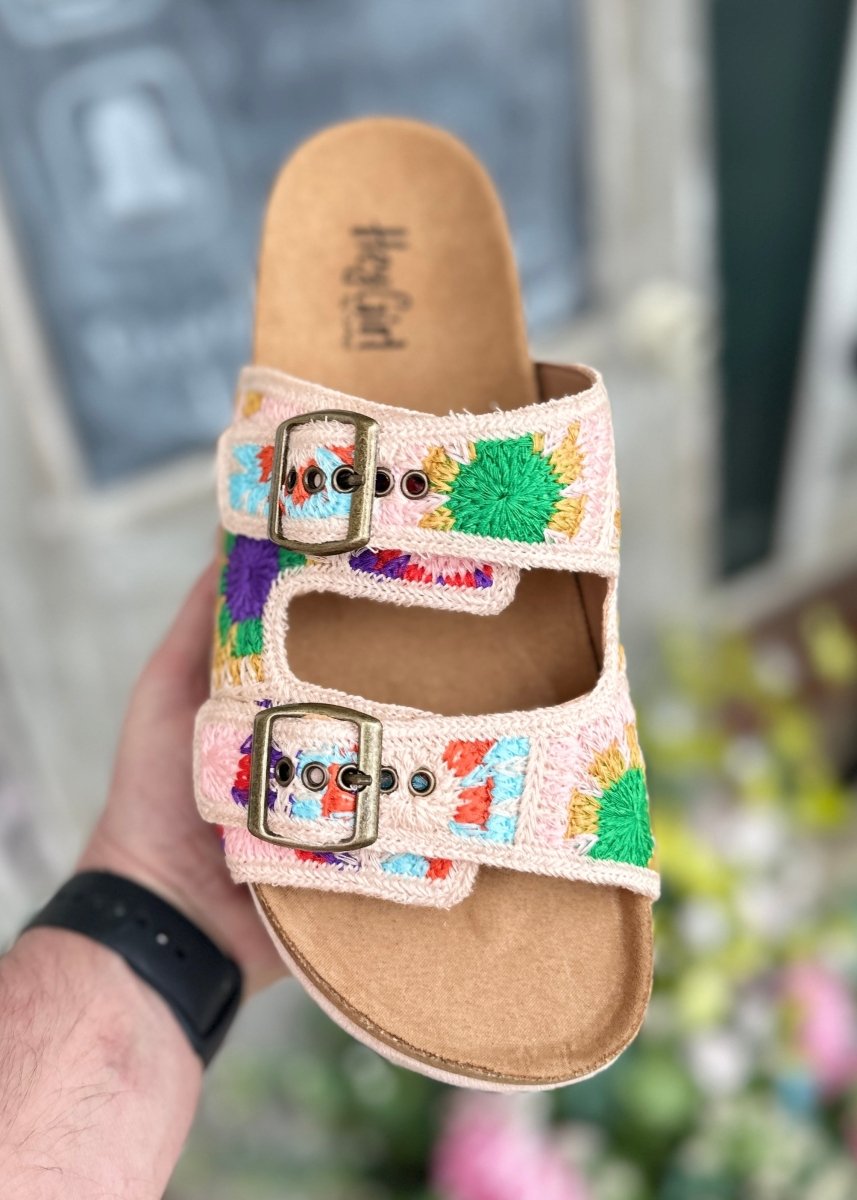 Corkys | Wannabe | Platform Slide Sandals | Multi Crochet - Corkys Sandals - Jimberly's Boutique - Olive Branch - Mississippi
