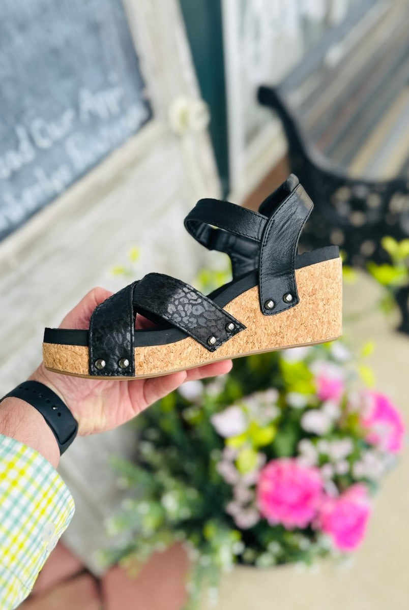 Corkys Wedge Sandals | Kindle | Black Leopard - Corkys Wedge Sandals -Jimberly's Boutique-Olive Branch-Mississippi