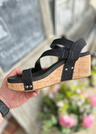 Corkys Wedge Sandals | Spring Fling | Black Shimmer - Corkys Wedge Sandals -Jimberly's Boutique-Olive Branch-Mississippi