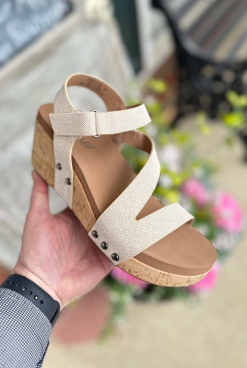 Corkys Wedge Sandals | Spring Fling | Gold Shimmer - Corkys Wedge Sandals -Jimberly's Boutique-Olive Branch-Mississippi