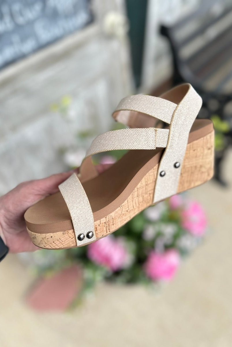 Corkys Wedge Sandals | Spring Fling | Gold Shimmer - Corkys Wedge Sandals -Jimberly's Boutique-Olive Branch-Mississippi