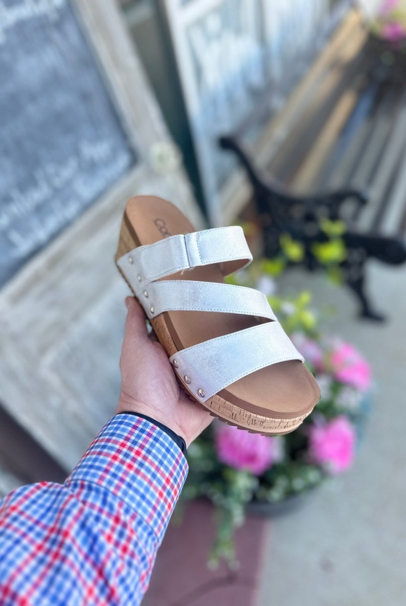 Corkys Wedge Sandals | Voyage | Silver - Corkys Wedge Sandals -Jimberly's Boutique-Olive Branch-Mississippi