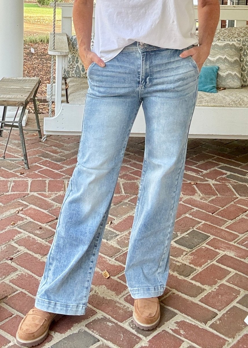 Costilla Double Button Wide Leg Jeans | Risen - risen jeans - Jimberly's Boutique - Olive Branch - Mississippi