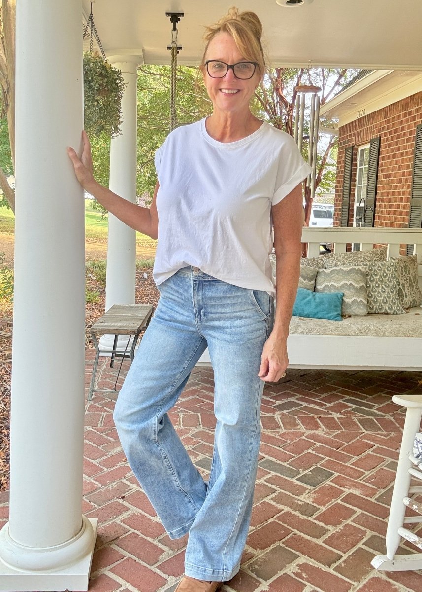 Costilla Double Button Wide Leg Jeans | Risen - risen jeans - Jimberly's Boutique - Olive Branch - Mississippi