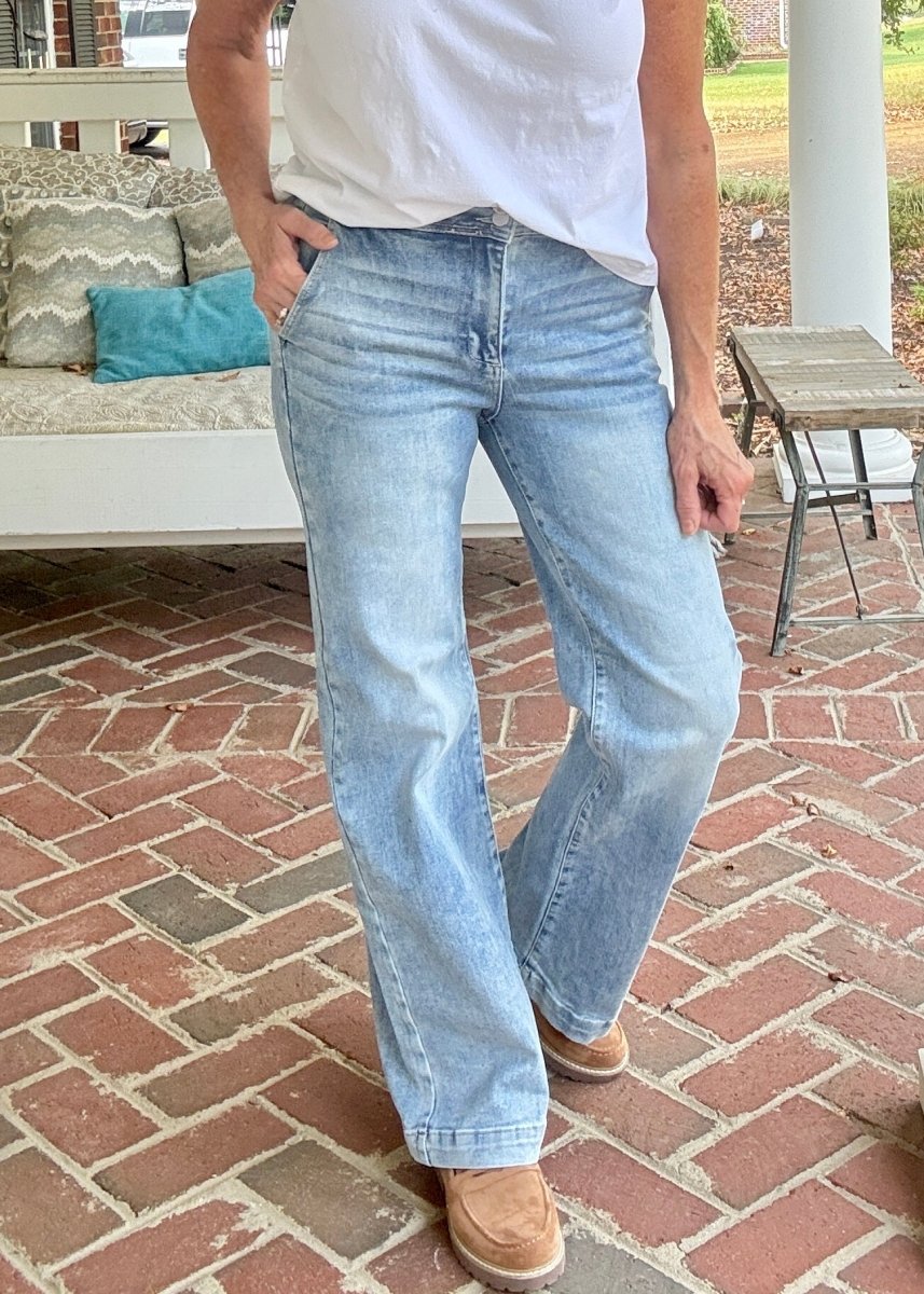 Costilla Double Button Wide Leg Jeans | Risen - risen jeans - Jimberly's Boutique - Olive Branch - Mississippi