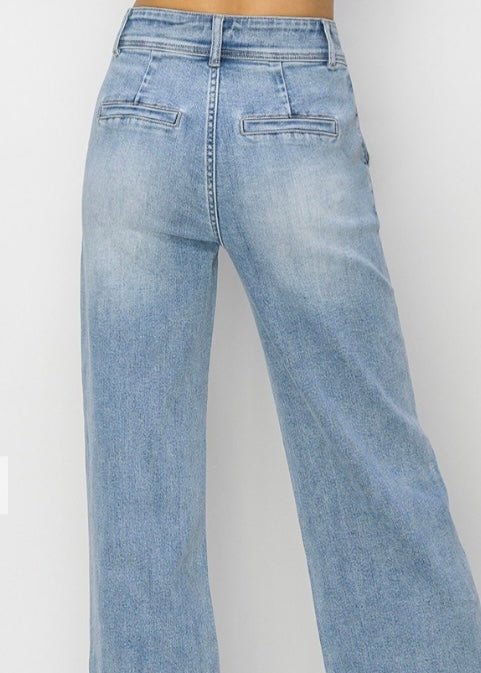 Costilla Double Button Wide Leg Jeans | Risen - risen jeans - Jimberly's Boutique - Olive Branch - Mississippi
