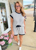 Cotton Striped Shorts Set - Cream - Shorts set - Jimberly's Boutique - Olive Branch - Mississippi