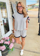 Cotton Striped Shorts Set - Cream - Shorts set - Jimberly's Boutique - Olive Branch - Mississippi