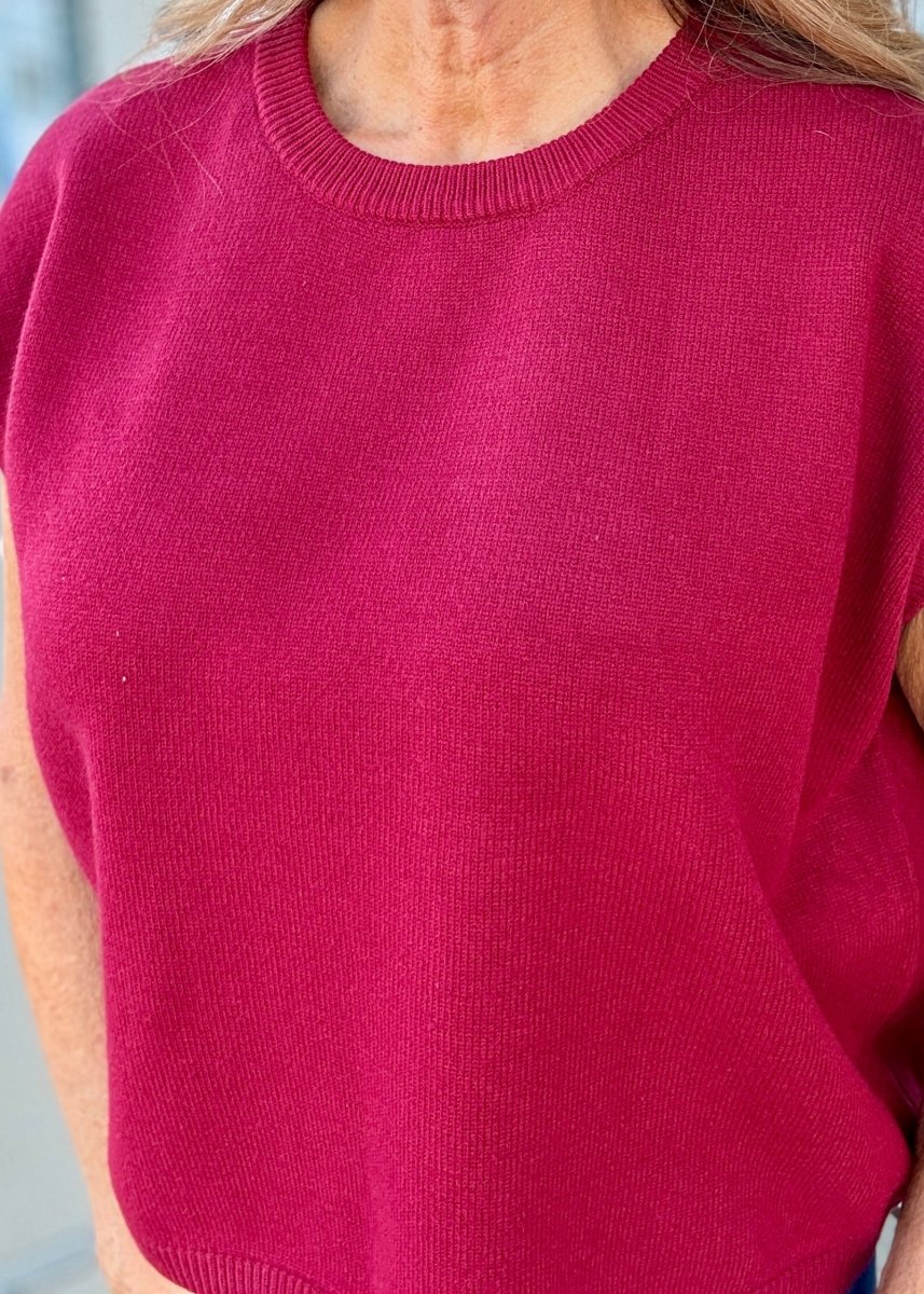 Cozy Box Top - Cabernet - sweater vest - Jimberly's Boutique - Olive Branch - Mississippi