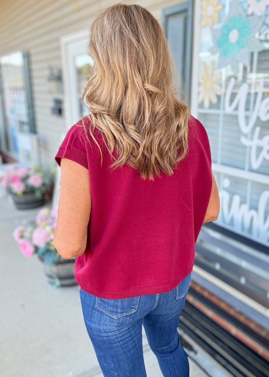 Cozy Box Top - Cabernet - sweater vest - Jimberly's Boutique - Olive Branch - Mississippi