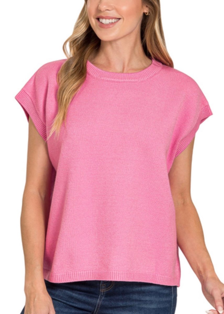 Cozy Box Top - Candy Pink - sweater vest -Jimberly's Boutique-Olive Branch-Mississippi