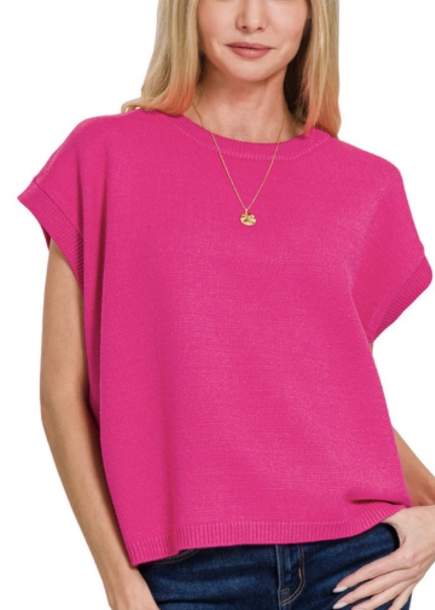 Cozy Box Top - Hot Pink - sweater vest -Jimberly's Boutique-Olive Branch-Mississippi