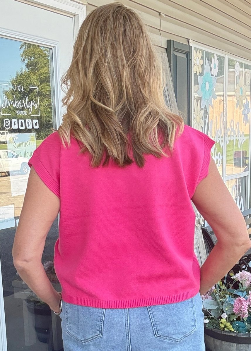 Cozy Box Top - Hot Pink - sweater vest -Jimberly's Boutique-Olive Branch-Mississippi
