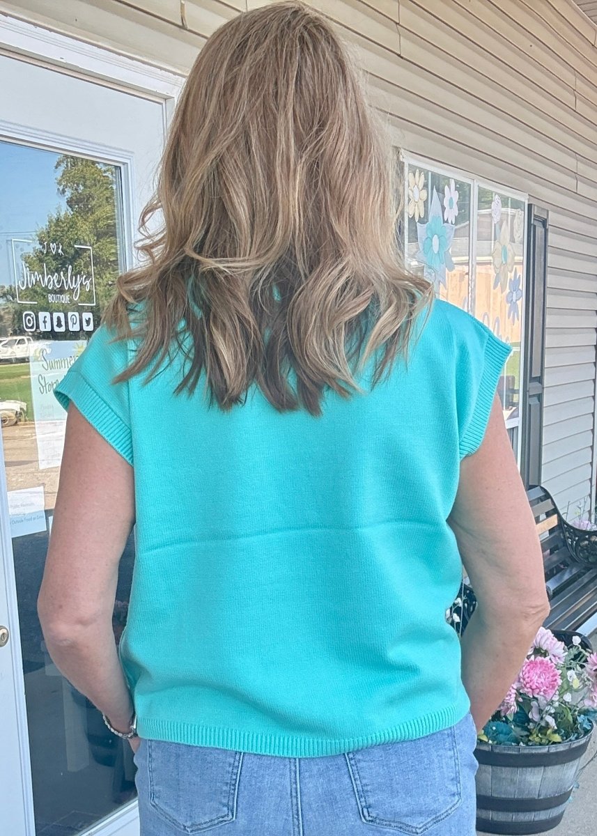 Cozy Box Top - Mint - sweater vest -Jimberly's Boutique-Olive Branch-Mississippi