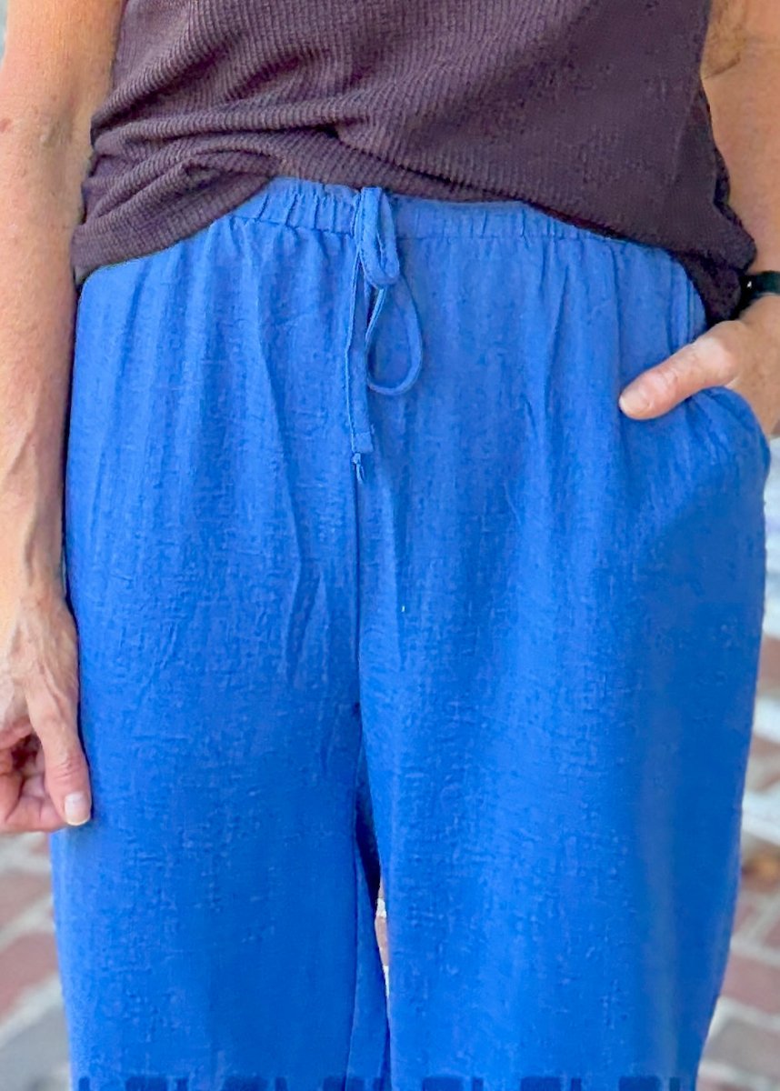 Crepe Cropped Pants - Lt Navy - Jimberly's Boutique - Olive Branch - Mississippi