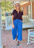 Crepe Cropped Pants - Lt Navy - Jimberly's Boutique - Olive Branch - Mississippi