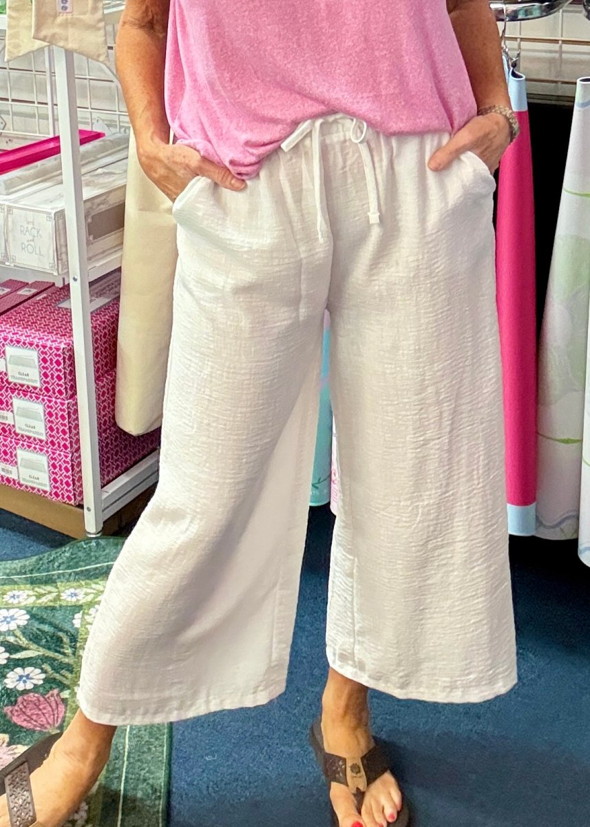 Crepe Cropped Pants - Off White - Jimberly's Boutique-Olive Branch-Mississippi