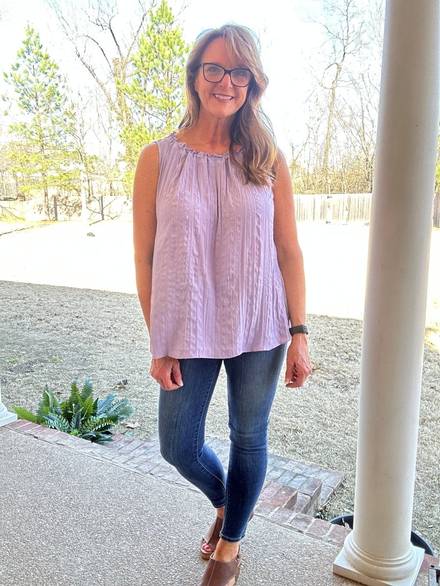 Crinkle Sleeveless Top - Lavender - Jimberly's Boutique - Olive Branch - Mississippi