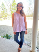 Crinkle Sleeveless Top - Lavender - Jimberly's Boutique - Olive Branch - Mississippi