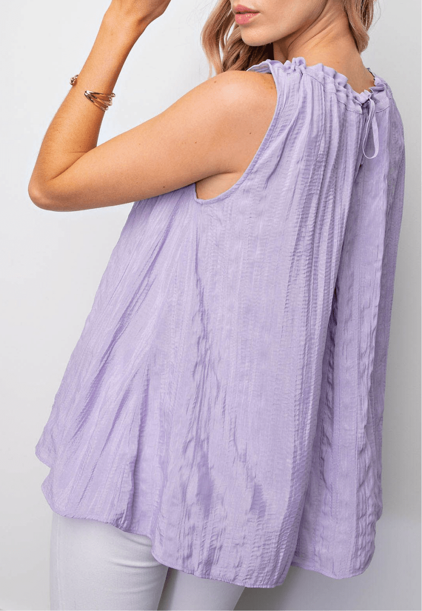 Crinkle Sleeveless Top - Lavender - Jimberly's Boutique - Olive Branch - Mississippi