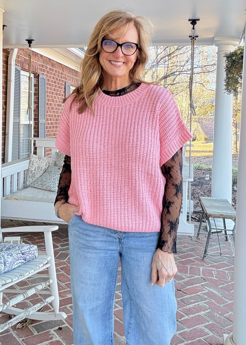Crissy Short Sleeve Sweater - Dark Pink - Casual Sweater - Jimberly's Boutique - Olive Branch - Mississippi