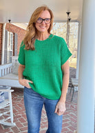 Crissy Short Sleeve Sweater - Kelly Green - Casual Sweater - Jimberly's Boutique - Olive Branch - Mississippi