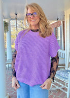 Crissy Short Sleeve Sweater - Lavender - Casual Sweater - Jimberly's Boutique - Olive Branch - Mississippi