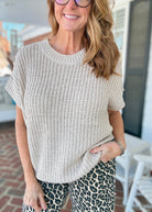 Crissy Short Sleeve Sweater - Sand Beige - Casual Sweater - Jimberly's Boutique - Olive Branch - Mississippi