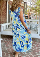 Crochet Sleeves Maxi Dress - Blue Mix | Umgee - Umgee Dress - Jimberly's Boutique - Olive Branch - Mississippi