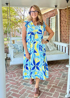 Crochet Sleeves Maxi Dress - Blue Mix | Umgee - Umgee Dress - Jimberly's Boutique - Olive Branch - Mississippi