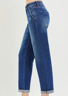 Cropped Boyfriend Jeans w Cuffed Hem | Risen - jeans -Jimberly's Boutique-Olive Branch-Mississippi