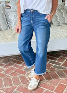 Cropped Boyfriend Jeans w Cuffed Hem | Risen - jeans -Jimberly's Boutique-Olive Branch-Mississippi