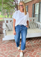 Cropped Boyfriend Jeans w Cuffed Hem | Risen - jeans -Jimberly's Boutique-Olive Branch-Mississippi