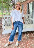 Cropped Boyfriend Jeans w Cuffed Hem | Risen - jeans -Jimberly's Boutique-Olive Branch-Mississippi