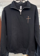 Cross of Nails | Embroidered | 1/4 Zip - Embroidered Sweatshirt - Jimberly's Boutique - Olive Branch - Mississippi