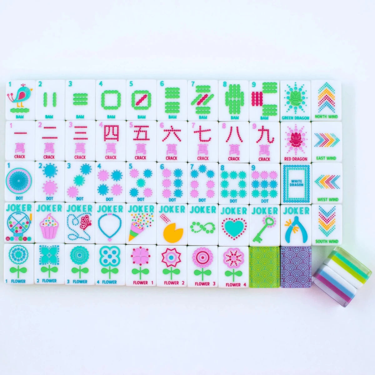 Crystal Confetti Citrus Green Mahjong Tiles | My Fair Mahjong - Mahjong Tiles - Jimberly's Boutique - Olive Branch - Mississippi