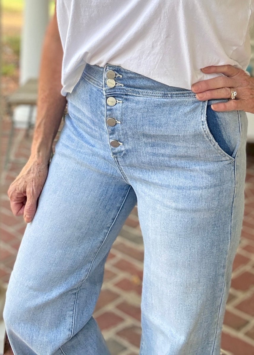 Custer Button Up Wide Leg Jeans| Risen - risen jeans - Jimberly's Boutique - Olive Branch - Mississippi